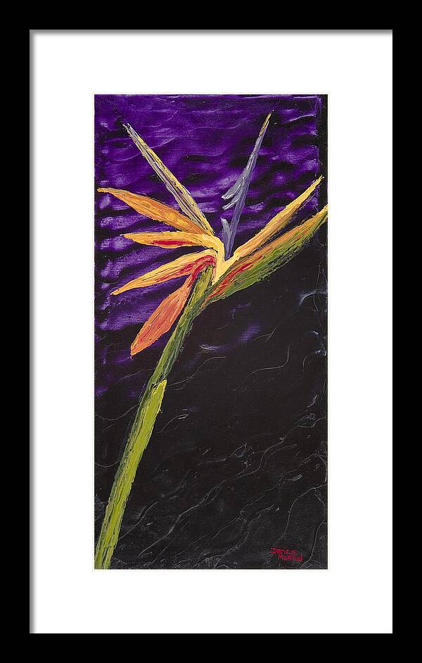 Hawaiian Flower Framed Print featuring the painting Bird Of Paradise by Darice Machel McGuire