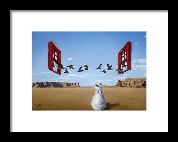 Bird Framed Print featuring the painting Bird watcher by Michael Bridges