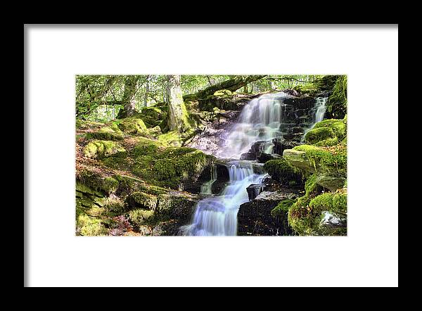 Waterfall Framed Print featuring the photograph Birks of Aberfeldy Cascading Waterfall - Scotland by Jason Politte