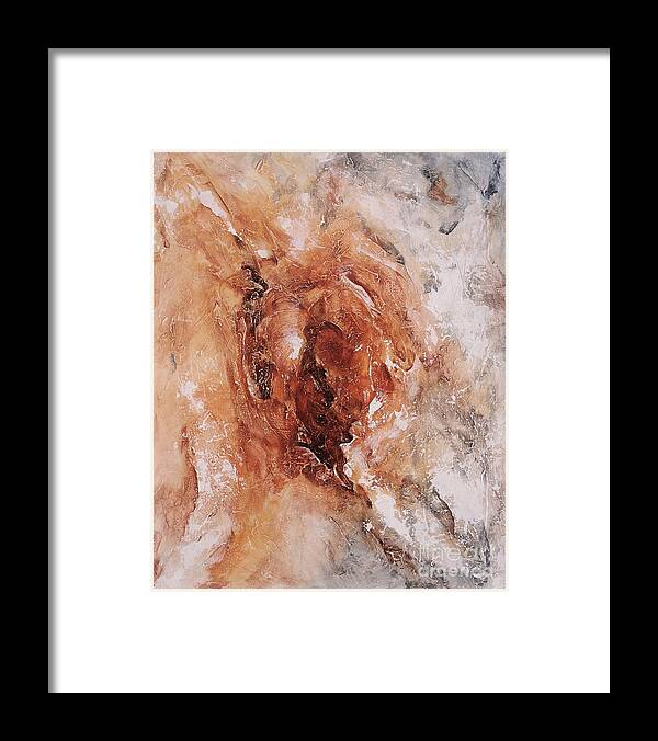 Abstract Framed Print featuring the painting Birth of the Earth 01 by Emerico Imre Toth