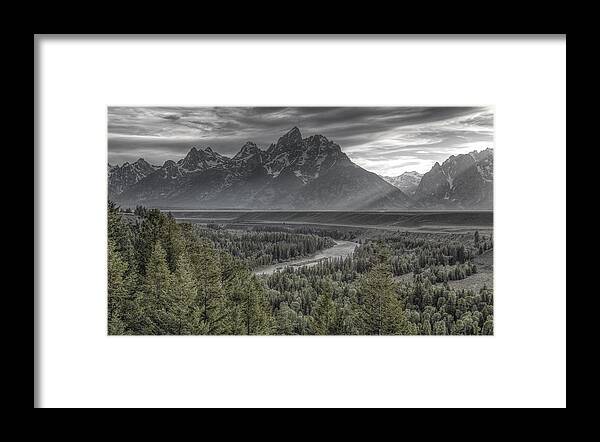 Grand Teton National Park Framed Print featuring the photograph Black and Teton by Ryan Moyer