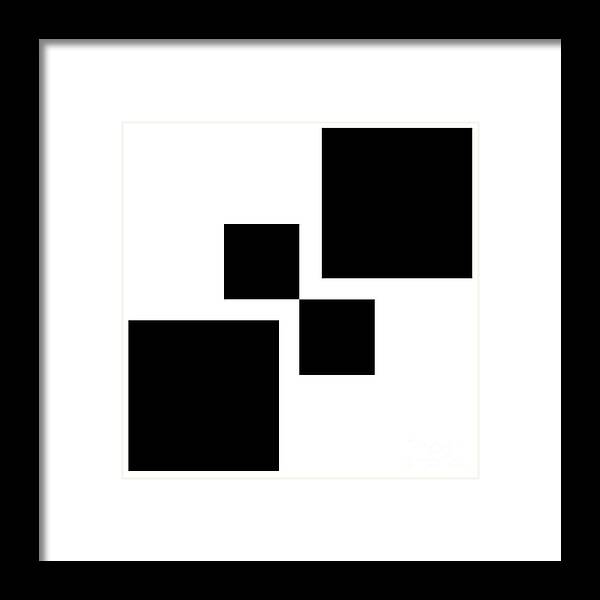 Andee Design Abstract Framed Print featuring the digital art Black And White 7 Square by Andee Design