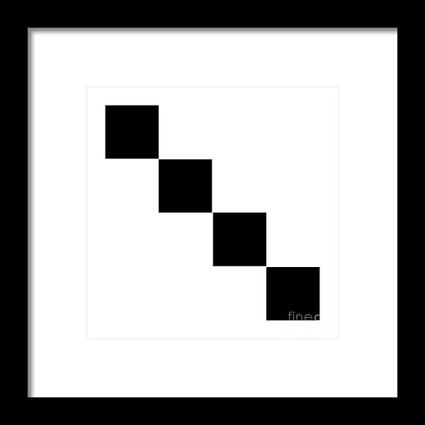 Andee Design Abstract Framed Print featuring the digital art Black And White 8 Square by Andee Design