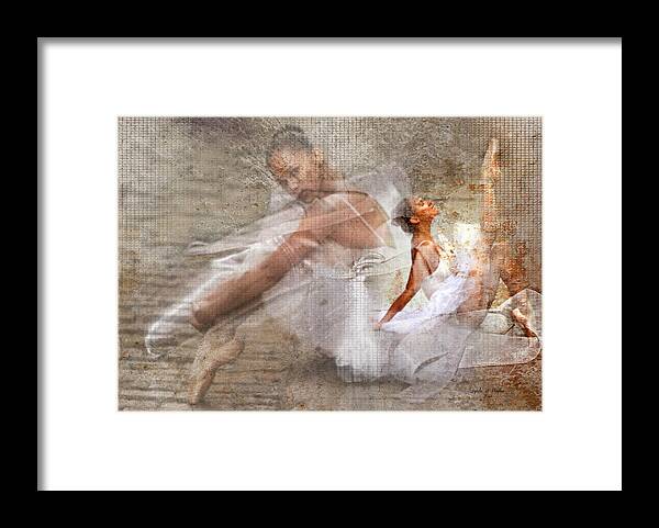Ballet Framed Print featuring the digital art Black Ballerina by Lynda Payton