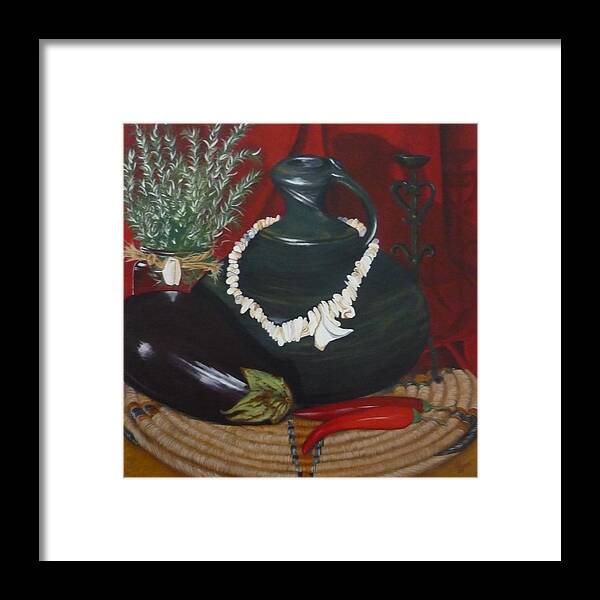 Bottle Framed Print featuring the painting Black Bottle by Helen Syron