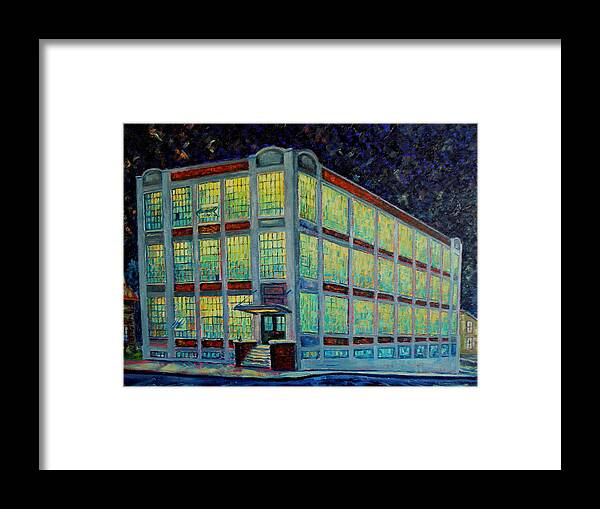 Sheboygan Framed Print featuring the painting Black Cat Textile Company by Daniel W Green