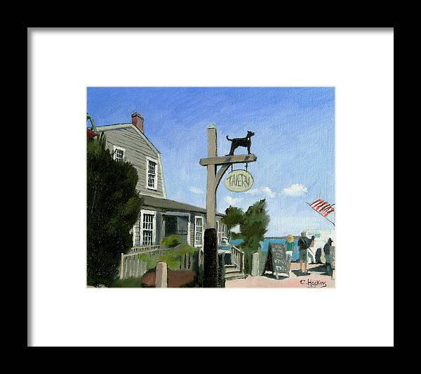 Martha's Vineyard Framed Print featuring the painting Black Dog Tavern Martha's Vineyard Massachusetts by Christine Hopkins