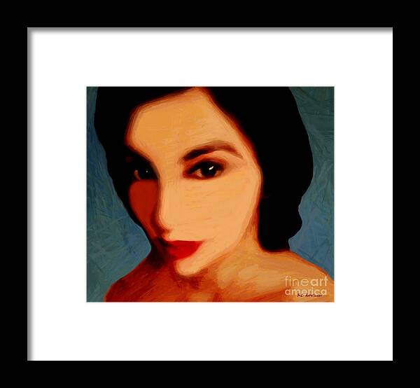 Portrait Framed Print featuring the painting Black-Eyed Beauty by RC DeWinter
