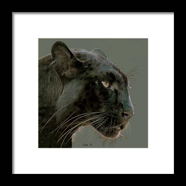 Black Panther Framed Print featuring the digital art Black Panther 4 by Larry Linton