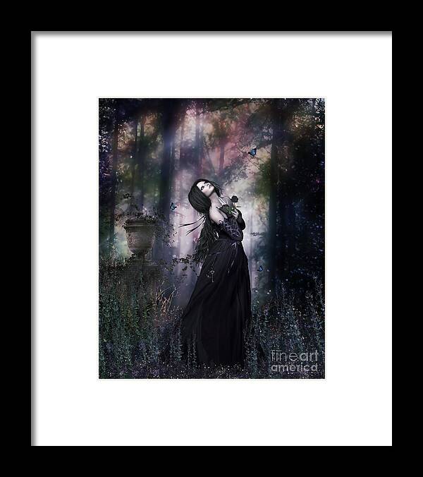 Plant Framed Print featuring the digital art Black Rose Gothic by Shanina Conway