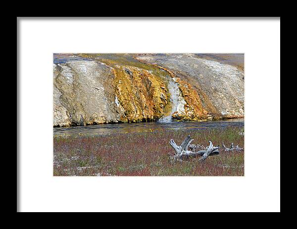 Yellowstone Framed Print featuring the photograph Black Sand Basin Runoff Yellowstone by Bruce Gourley