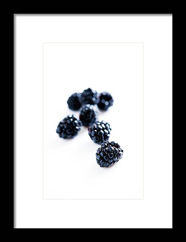 White Background Framed Print featuring the photograph Blackberries by Johner Images