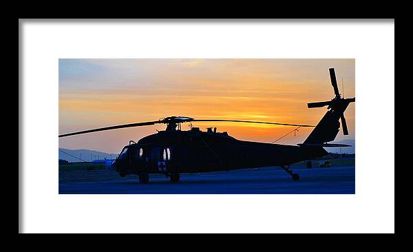 Uh-60 Framed Print featuring the photograph BlackHawk Sunrise IV by Joshua Burcham