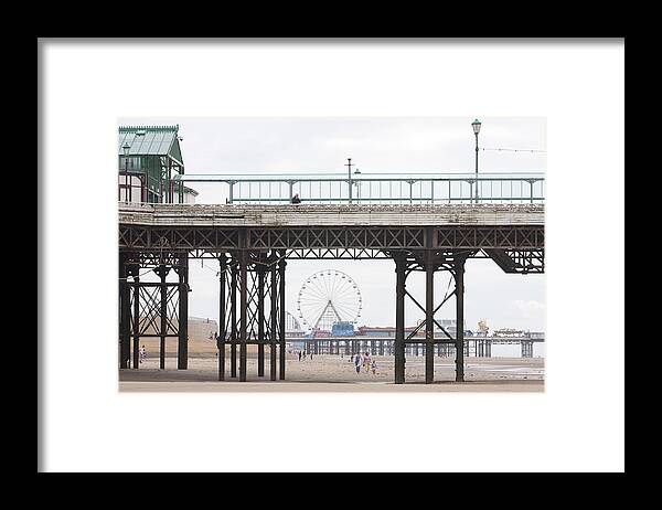 Blackpool Framed Print featuring the photograph Blackpool Ferris Wheel and Pier by Laura Tucker