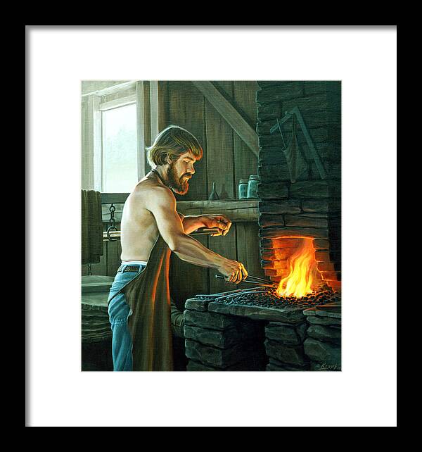 Blacksmith Framed Print featuring the painting Blacksmith by Paul Krapf