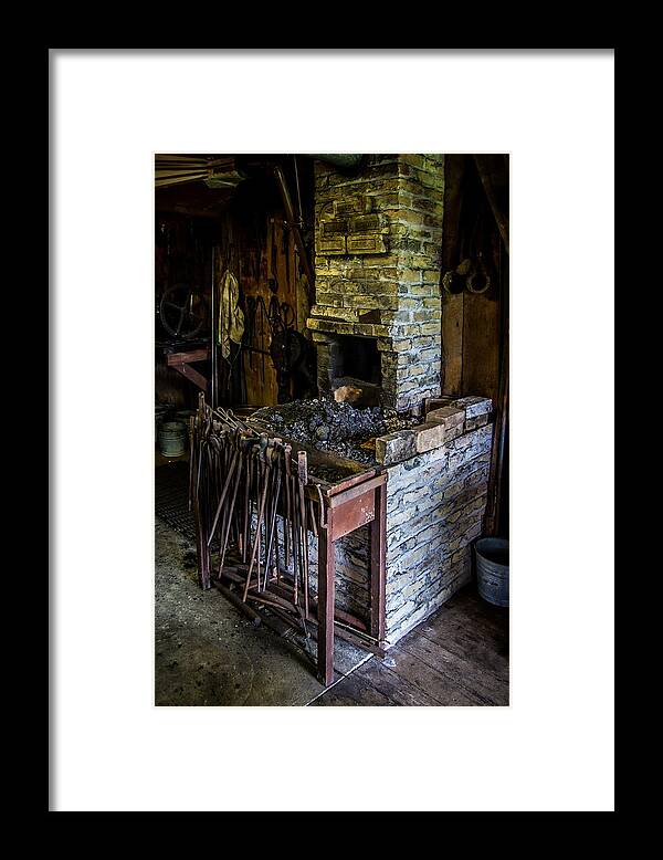 Workshop Framed Print featuring the photograph Blacksmiths Forge by Chuck De La Rosa