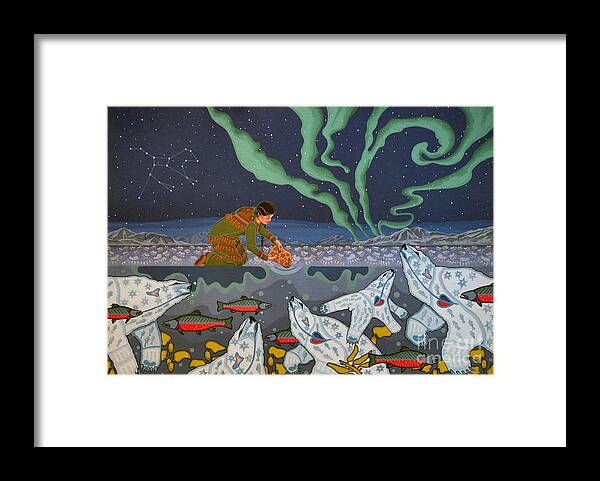 America Framed Print featuring the painting Blessing of the Polar Bears by Chholing Taha