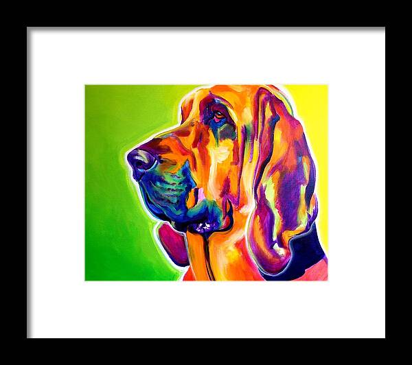 Bloodhound Framed Print featuring the painting Bloodhound - Sunlight by Dawg Painter