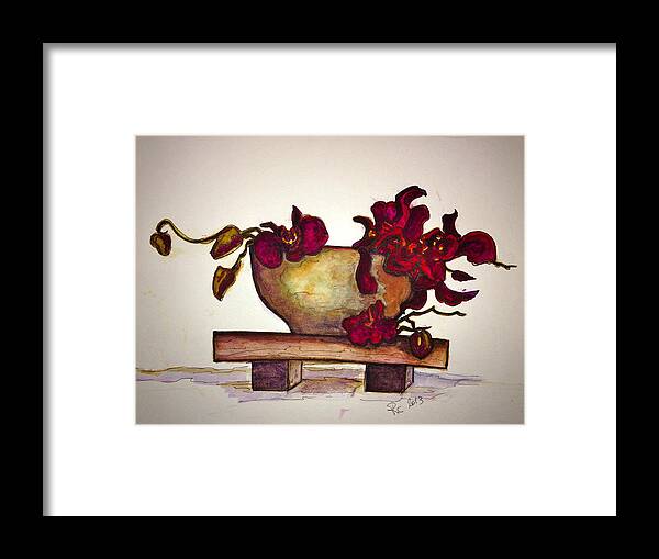 Flowers Framed Print featuring the painting Bloody Orchids by Rae Chichilnitsky