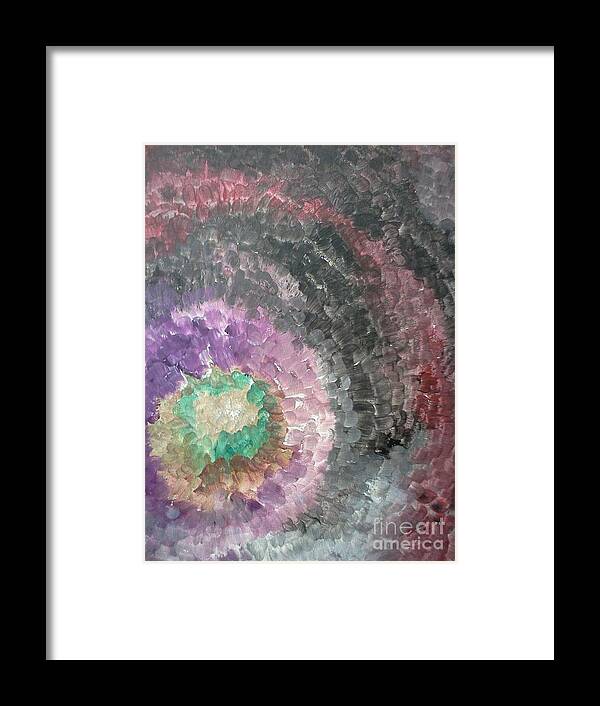 Abstract Framed Print featuring the painting Blow Back by Pamela Henry