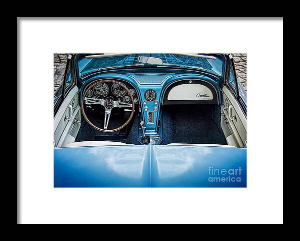 Sting Ray Framed Print featuring the photograph Blue 66 Sting Ray Interior by Ken Johnson