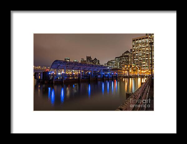 Cityscape Framed Print featuring the photograph Blue and Gold Night by Kate Brown