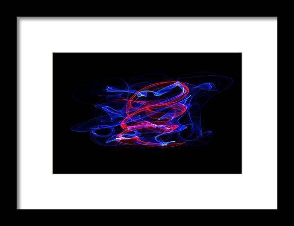 Digital Art Framed Print featuring the digital art Blue and red by Angel Jesus De la Fuente