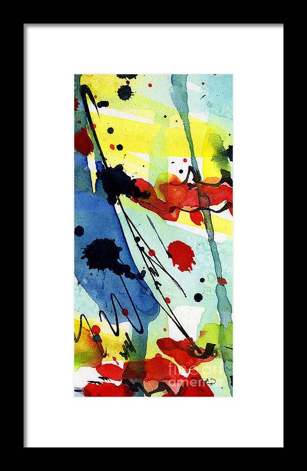 Watery Blue Framed Print featuring the painting Blue and Red Intuitive Abstract Series #1 by Ginette Callaway