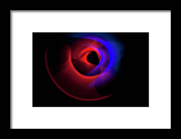 Tranquility Framed Print featuring the photograph Blue And Red Lights Creating An Effect by Halfdark