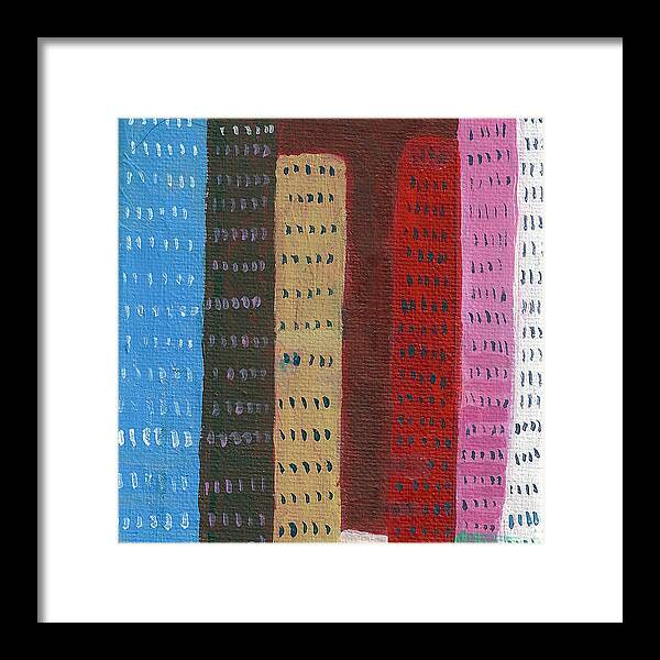 Buildings Framed Print featuring the photograph Blue and White by Caroline Blum
