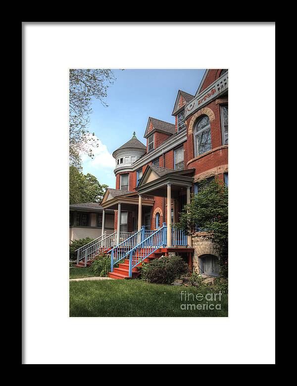 Townhouse Framed Print featuring the photograph Blue Bannister by Deborah Smolinske