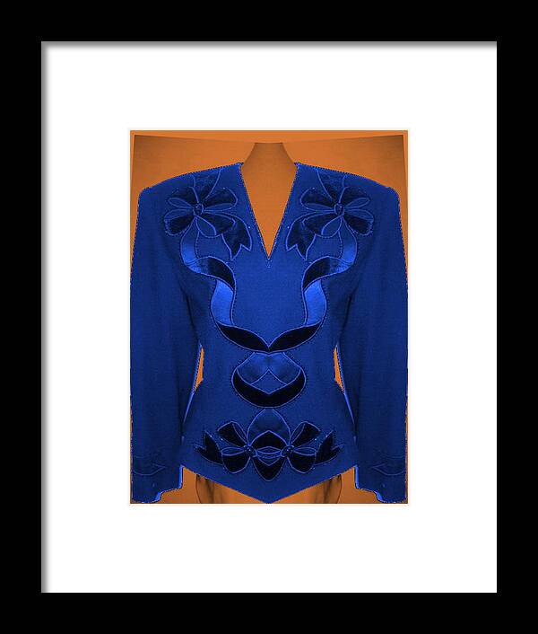 Blue Framed Print featuring the digital art Blue Blouse by Mary Russell