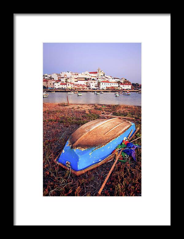 Algarve Framed Print featuring the photograph Blue Boat At Ferragudo, Algarve by Joe Daniel Price