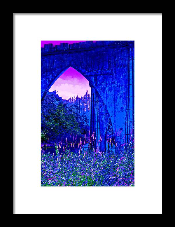 Blue Framed Print featuring the photograph Blue Bridge by Adria Trail