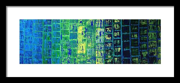 Blue City Framed Print featuring the painting Blue CIty by Linda Bailey