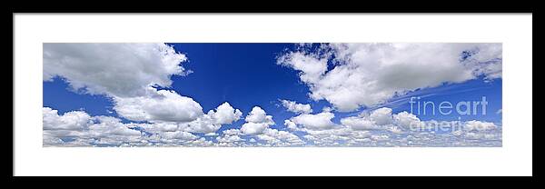 Sky Framed Print featuring the photograph Blue cloudy sky panorama by Elena Elisseeva