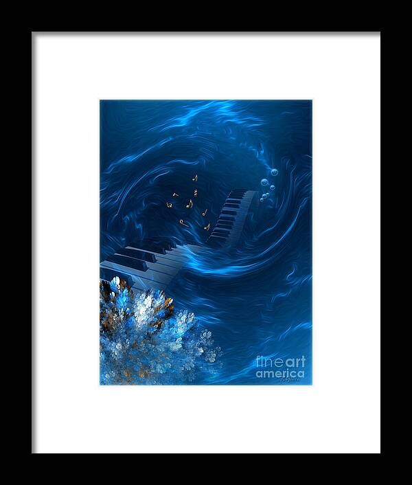 Bluecoralmelody Framed Print featuring the digital art Blue coral melody - fantasy art by Giada Rossi by Giada Rossi