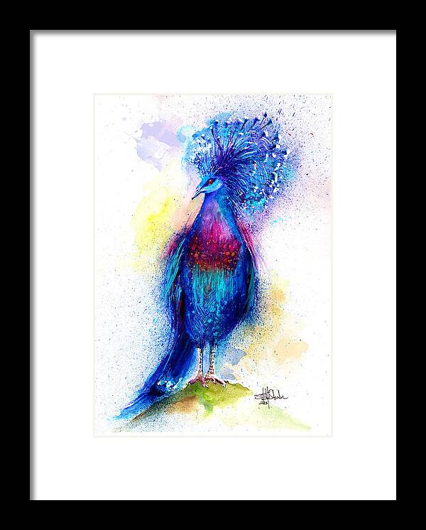 Painting Framed Print featuring the painting Blue Crowned Pigeon by Isabel Salvador