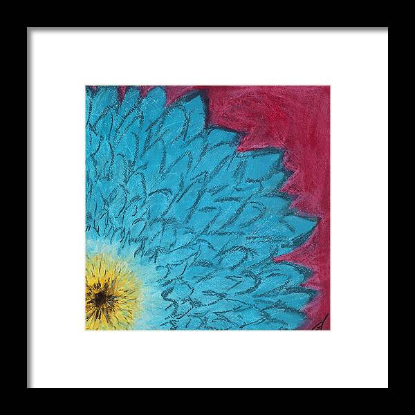 Blue Framed Print featuring the painting Blue Daisy by Dana Strotheide