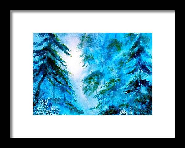 Glenn Marshall Artist Framed Print featuring the painting Blue Forest by Glenn Marshall