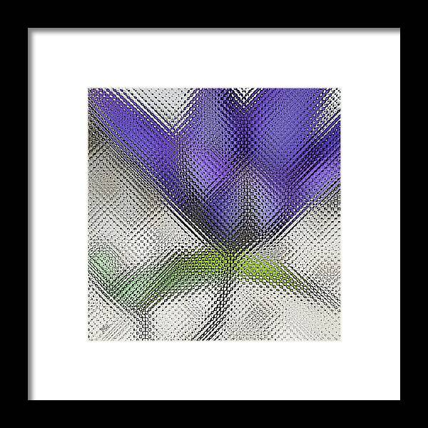 Floral Abstract Framed Print featuring the digital art Blue Glass Flower by Ben and Raisa Gertsberg