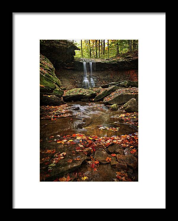 Water Framed Print featuring the photograph Blue Hen Falls In Autumn by Dale Kincaid