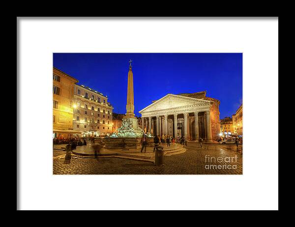 Yhun Suarez Framed Print featuring the photograph Blue Hour At Pantheon by Yhun Suarez
