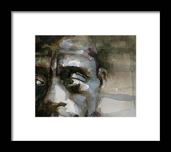 Miles Davis Framed Print featuring the painting Blue In Green Miles Davis by Paul Lovering