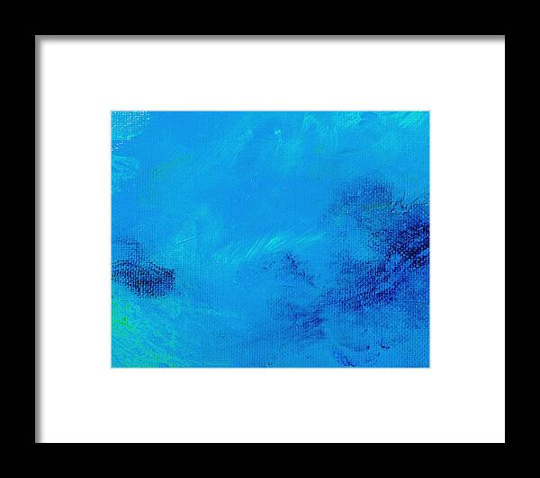Abstract Framed Print featuring the painting Blue by L J Smith