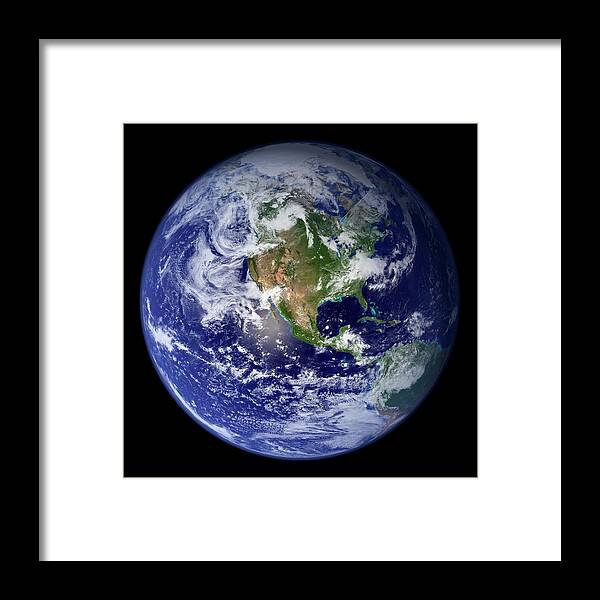 Earth Framed Print featuring the photograph Blue Marble Image Of Earth (2010) by Nasa Earth Observatory/science Photo Library