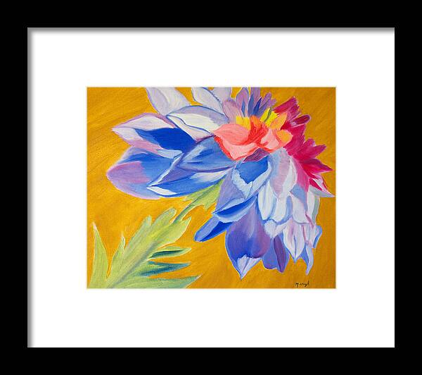 Flower Framed Print featuring the painting Petal Drops by Meryl Goudey