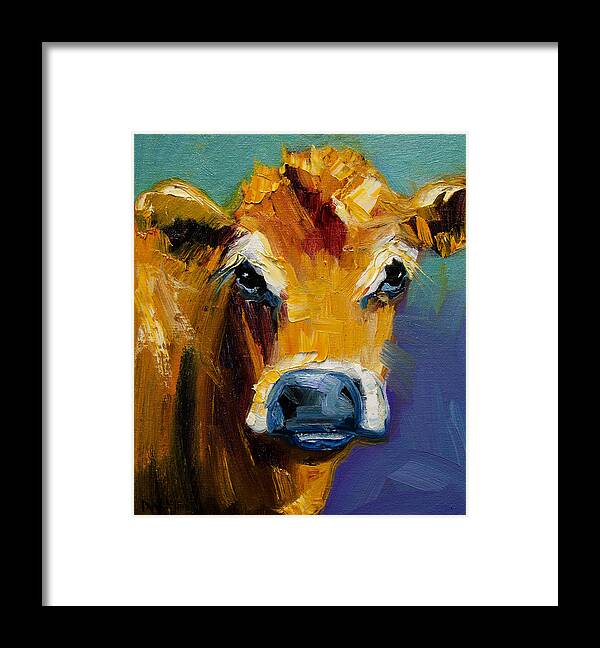 Cow Framed Print featuring the painting Blue Nose Cow by Diane Whitehead