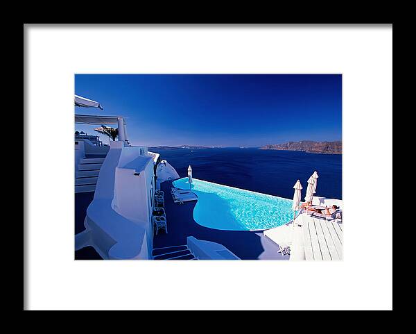 Santorini Framed Print featuring the photograph Blue Paradise by Aiolos Greek Collections
