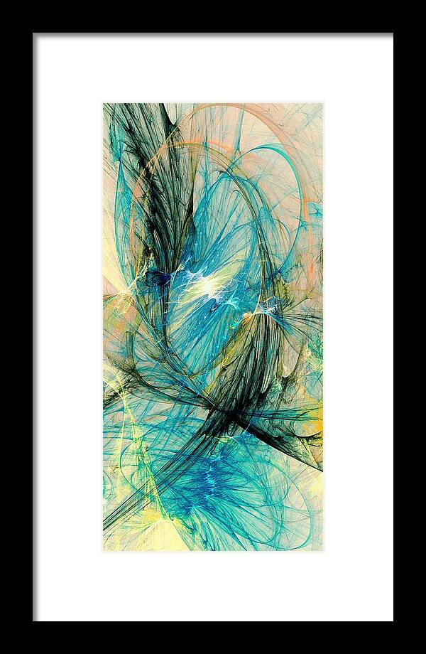 Malakhova Framed Print featuring the digital art Blue Phoenix by Anastasiya Malakhova